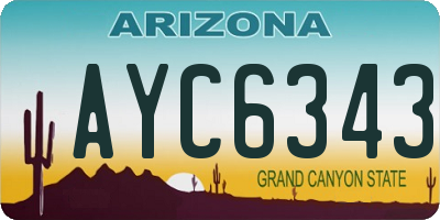 AZ license plate AYC6343