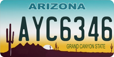 AZ license plate AYC6346