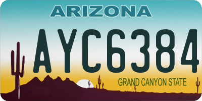 AZ license plate AYC6384