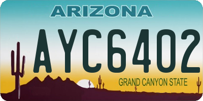 AZ license plate AYC6402