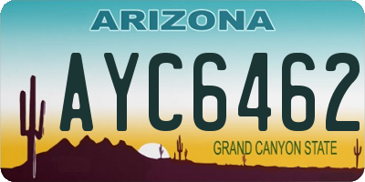 AZ license plate AYC6462
