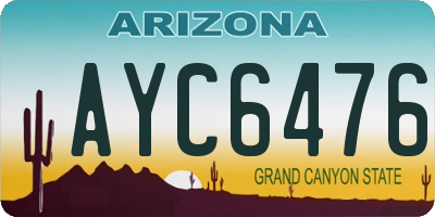 AZ license plate AYC6476