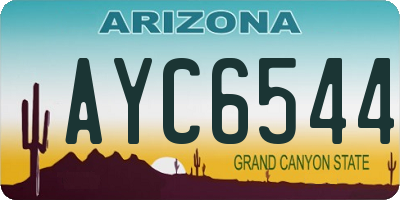 AZ license plate AYC6544