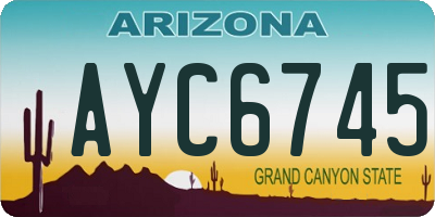 AZ license plate AYC6745