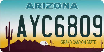 AZ license plate AYC6809