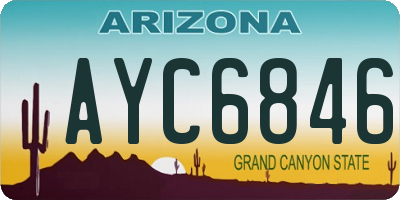 AZ license plate AYC6846