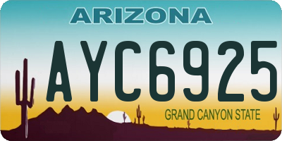 AZ license plate AYC6925