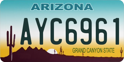 AZ license plate AYC6961