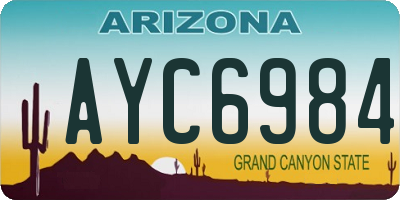 AZ license plate AYC6984
