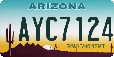 AZ license plate AYC7124