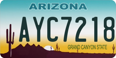AZ license plate AYC7218