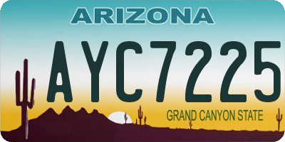AZ license plate AYC7225