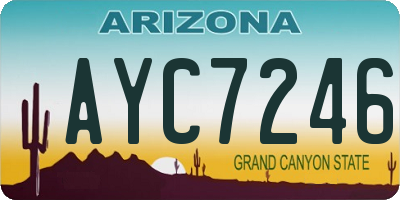 AZ license plate AYC7246