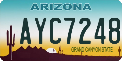 AZ license plate AYC7248