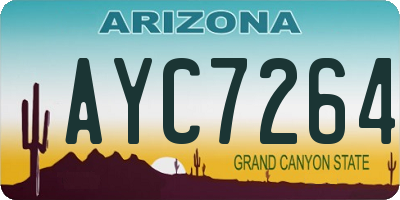 AZ license plate AYC7264