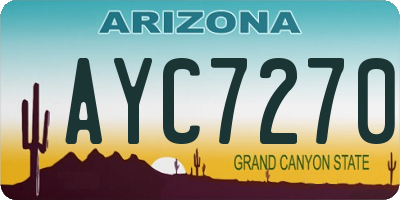AZ license plate AYC7270