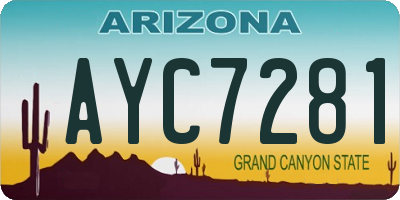 AZ license plate AYC7281
