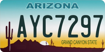AZ license plate AYC7297