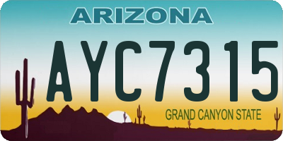 AZ license plate AYC7315