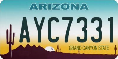 AZ license plate AYC7331