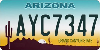 AZ license plate AYC7347