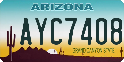 AZ license plate AYC7408