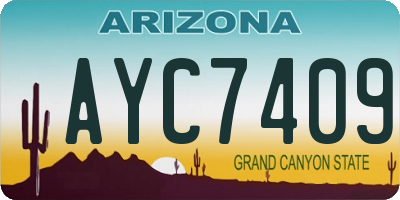 AZ license plate AYC7409