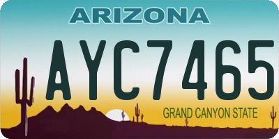 AZ license plate AYC7465