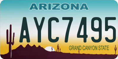 AZ license plate AYC7495