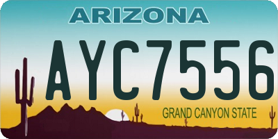 AZ license plate AYC7556