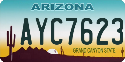 AZ license plate AYC7623