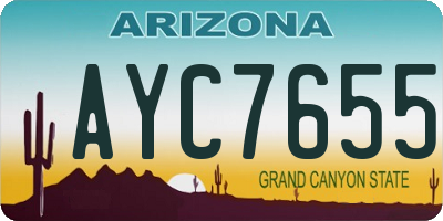 AZ license plate AYC7655