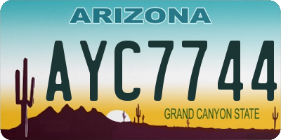 AZ license plate AYC7744