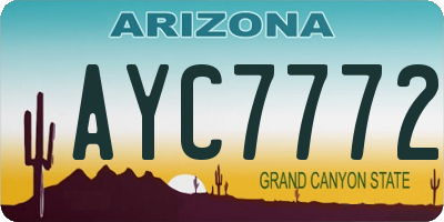 AZ license plate AYC7772