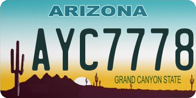 AZ license plate AYC7778