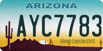 AZ license plate AYC7783