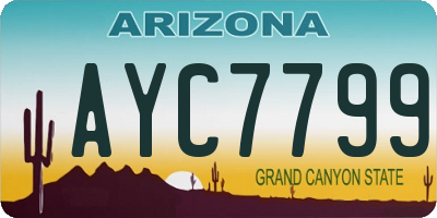 AZ license plate AYC7799