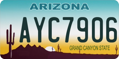 AZ license plate AYC7906
