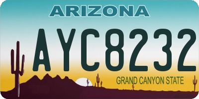 AZ license plate AYC8232