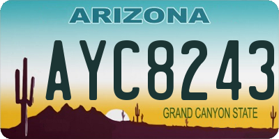 AZ license plate AYC8243
