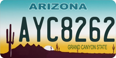 AZ license plate AYC8262