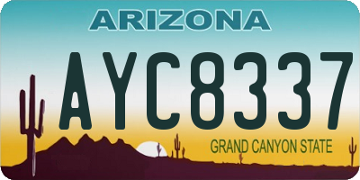 AZ license plate AYC8337