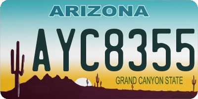 AZ license plate AYC8355