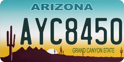AZ license plate AYC8450
