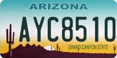 AZ license plate AYC8510