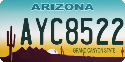 AZ license plate AYC8522