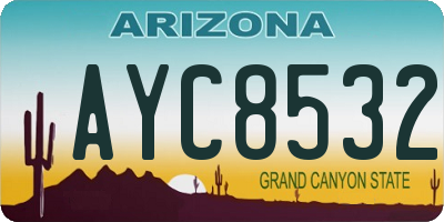 AZ license plate AYC8532