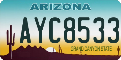 AZ license plate AYC8533