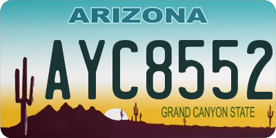 AZ license plate AYC8552