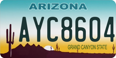AZ license plate AYC8604